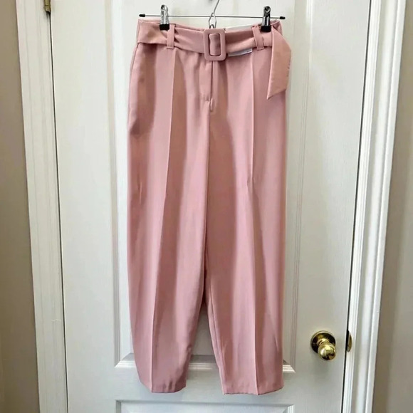 Topshop Trousers High Waisted Tapered  Leg Dress Pants Blush Pink Size 4 NWT - Picture 5 of 16